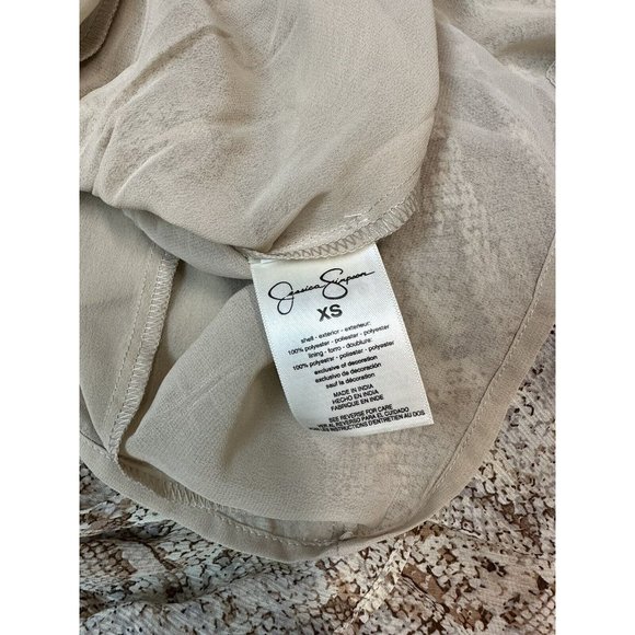 Jessica Simpson Kelley V-Neck Tier Maxi Dress Shadow Snake Blight White Size XS - Picture 6 of 6